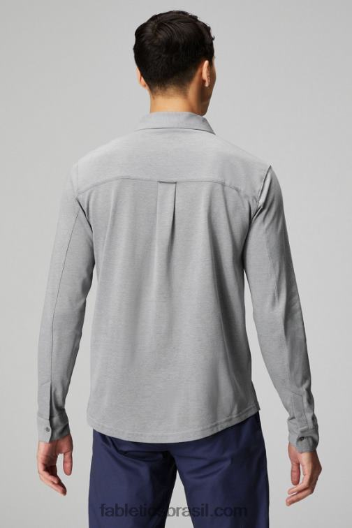 Fabletics urze cinza clássico 420HR3584 o botão de manga longa traço para cima homens - Image 2