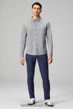 Fabletics urze cinza clássico 420HR3584 o botão de manga longa traço para cima homens - Image 3