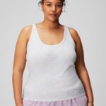 Fabletics urze cinza suave 420HR2161 Regata 100% algodão mulheres